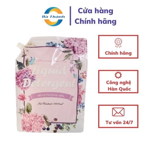 Nước Giặt Xả Clean & Clean 5in1 túi 1,8 lít - Sạch Sâu, Thơm Lâu, Bền Màu, Mềm Vải, Kháng Khuẩn