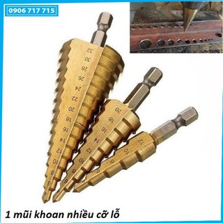 Mũi khoan bước tháp 4-32mm Titanium siêu bền