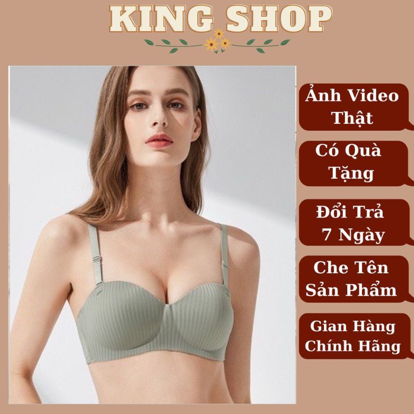 Áo ngực nữ cup ngang không gọng, áo lót nữ mút dày tạo khe nâng ngực thoáng khí mềm mịn thoải mái Kingshop A2788