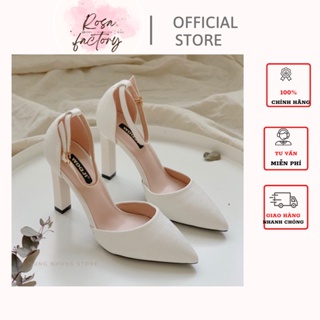 Giày cao gót singblack bít mũi gót vuông 9cm sang chảnh tiểu thư  đi tiệc - CG-0612, Rosa fashion