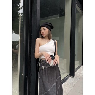Áo Lệch Vai Phối Bính