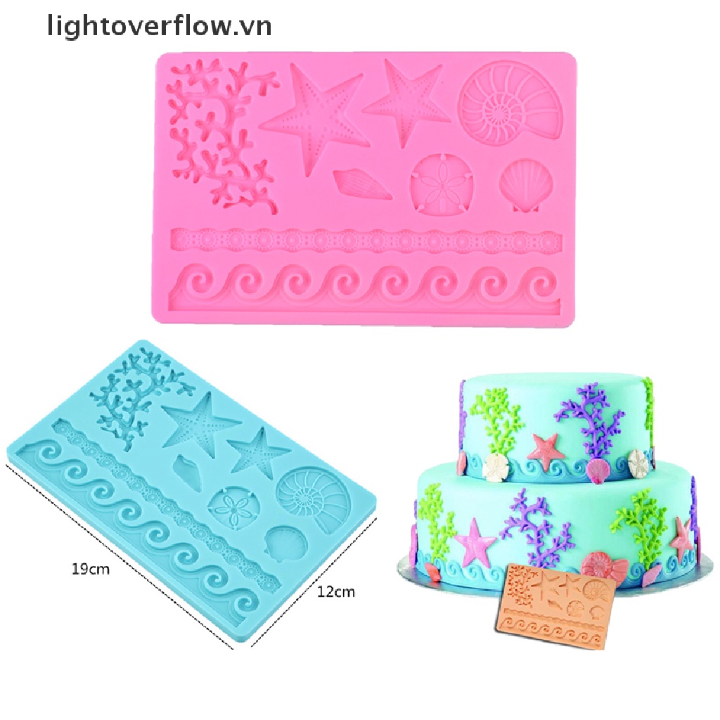 Khuôn Silicon Làm Kẹo Đường Hình Vỏ Sò / Con Ốc Trang Trí Bánh Kem DIY