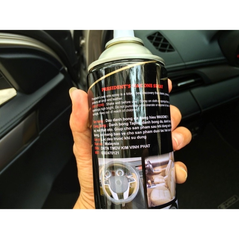 Chai xịt đánh bóng Wax One dưỡng nhựa nhám, nội thất, da yên, cao su 450ml