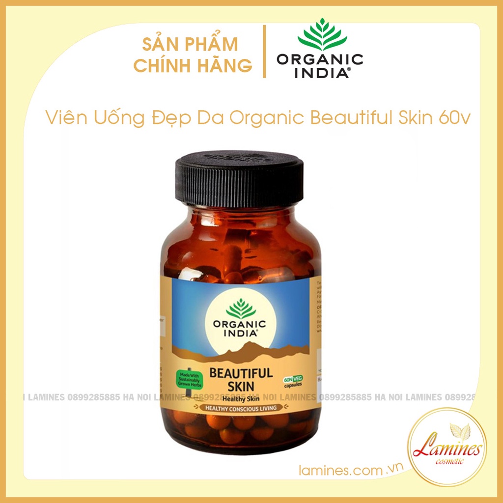 Viên Uống Dưỡng Trắng Da Hoàn Hảo Beauty Skin | Organic India Beautiful Skin 60 Viên