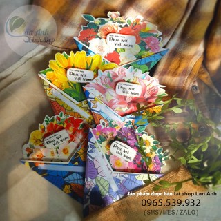 Thiệp Hình Bó Hoa Độc Đáo - Thiệp Chúc Mừng Ngày Lễ Trong Năm: Sinh Nhật, 20/11, 8/3, 20/10, 14/2