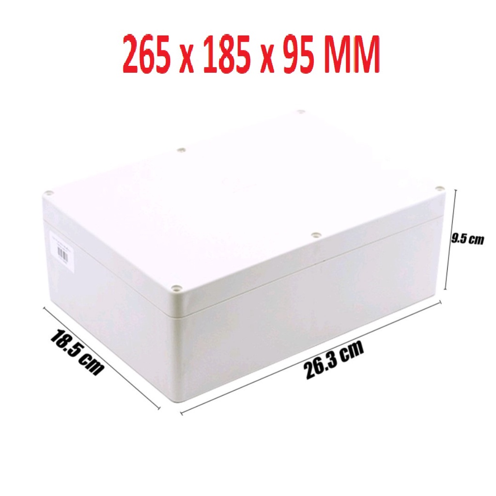 Hộp Nhựa ABS chống nước 265x185x95mm. Dùng làm vỏ bình pin, làm hộp điện âm tường, độ hộp loa, đựng mạch điện tử...