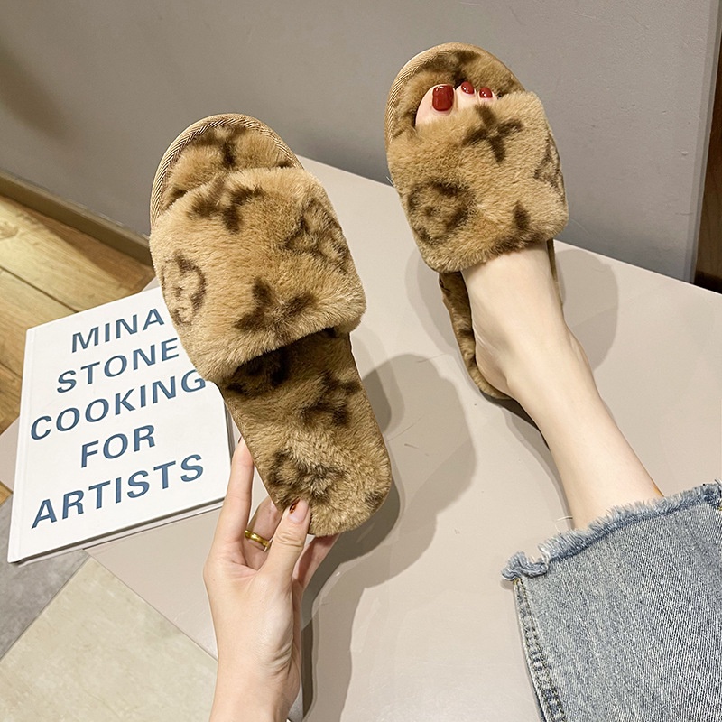 Dép Bông Họa Tiết Đế bệt đi trong nhà nhiều màu săc mùa đông cá tính