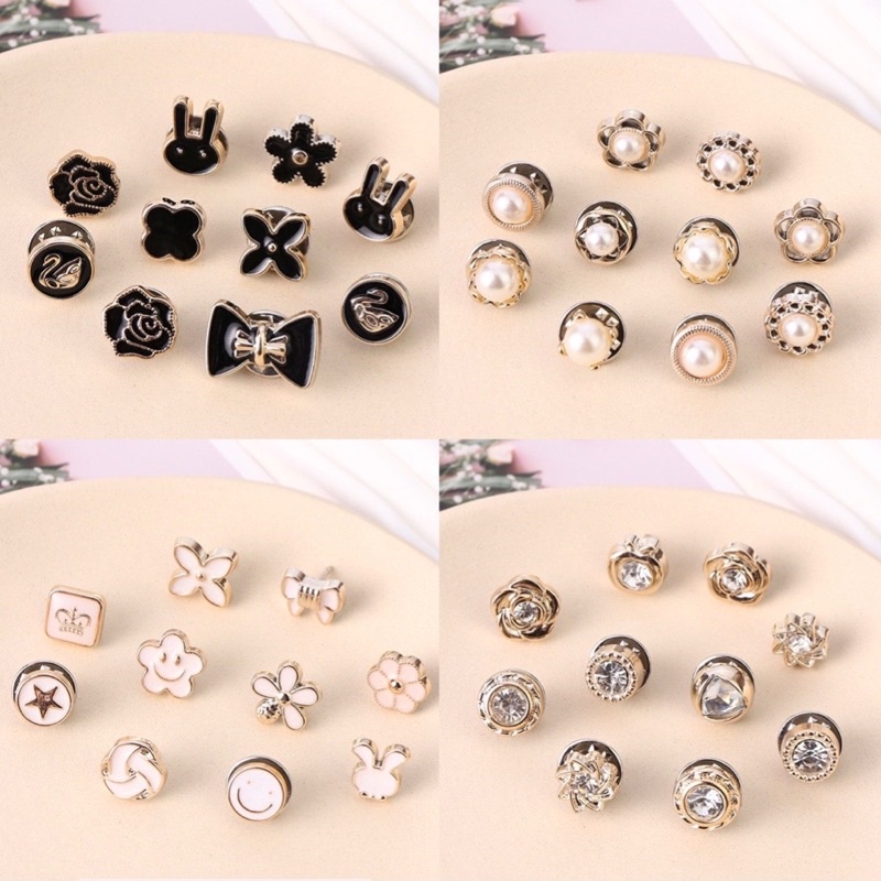 Sét 10 Khuy Cài Áo Mini Phong Cách Hàn Quốc Siêu Đẹp Cho Nữ