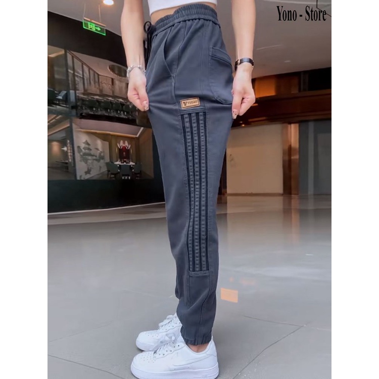 Quần jean jogger nam đen ,xám trơn có bo gấu ,chất bò cao cấp co giãn 4 chiều quần kẻ sọc {Big size}