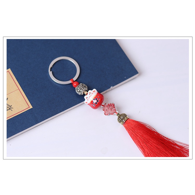 Móc Khóa Mèo Chiêu Tài - Mèo May Mắn Handmade