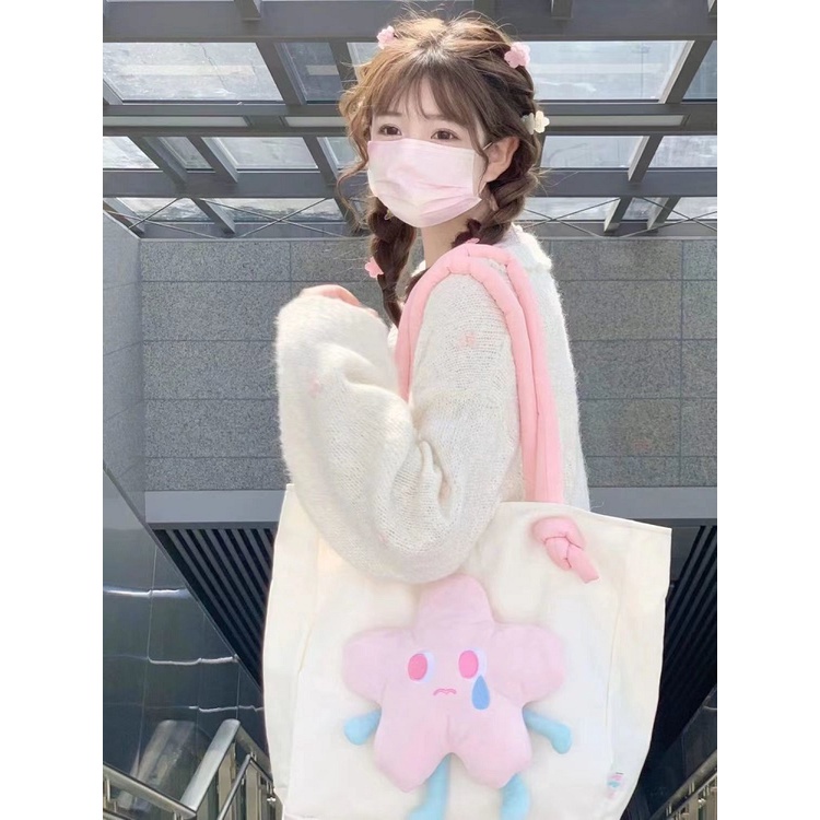 Túi Xách Đeo Chéo Cỡ Lớn Họa Tiết Hoạt Hình Phong Cách Lolita Nhật Bản Cho Nữ