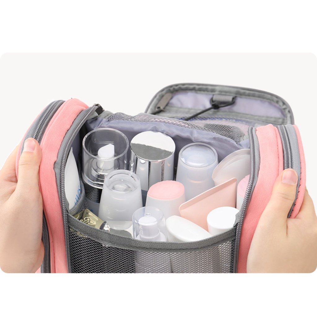 Túi Da PU Đựng Mỹ Phẩm Cỡ Lớn Chống Thấm Nước Tiện Dụng Mang Đi Du Lịch