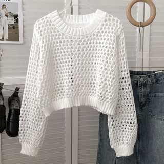 Áo len lưới Quảng Châu dáng croptop