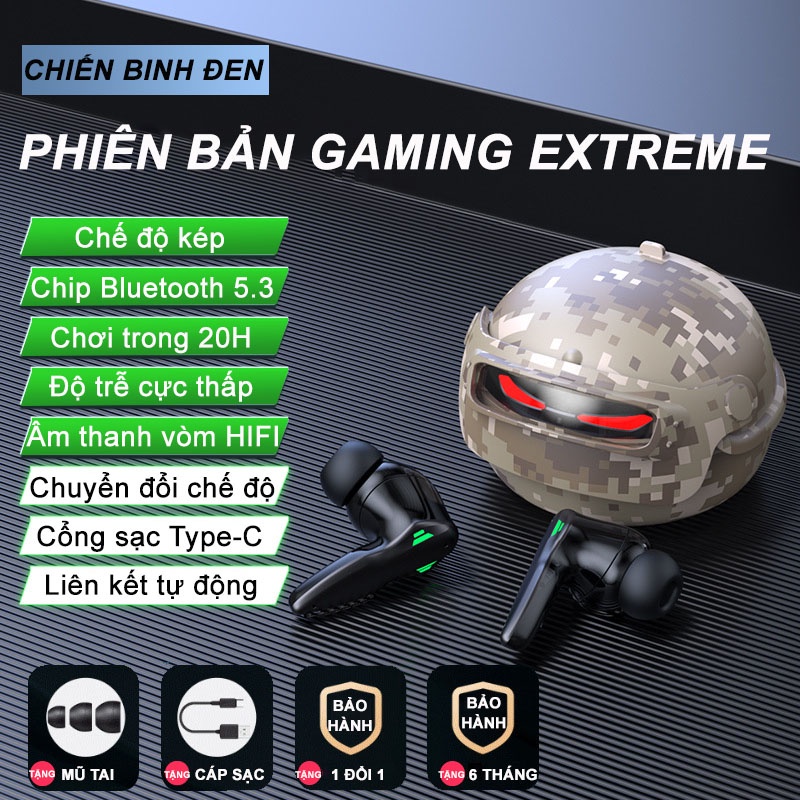 Tai Nghe Gaming H03 Tai Nghe Không Dây Bluetooth 5.3 Có Mic Chống Ồn Pin Trâu Độ Trễ Cực Thấp, hình mũ ngộ nghĩnh
