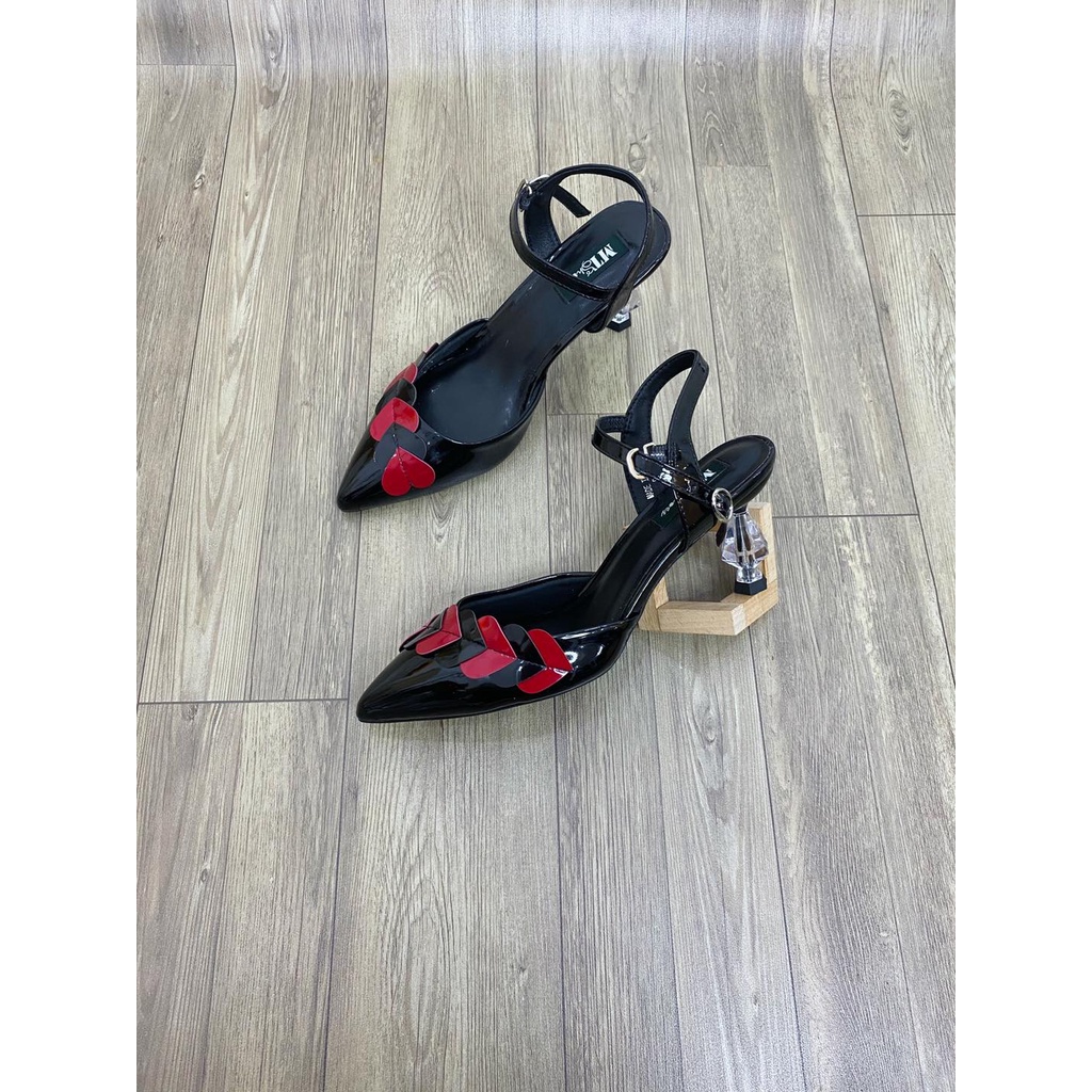 [shop giay minh thu] Sandal tim bít mũi 7cm MT364