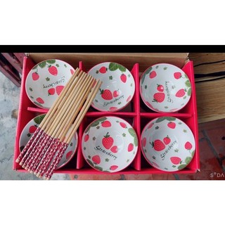 Bộ 6 bát cơm tặng 6 đôi đũa