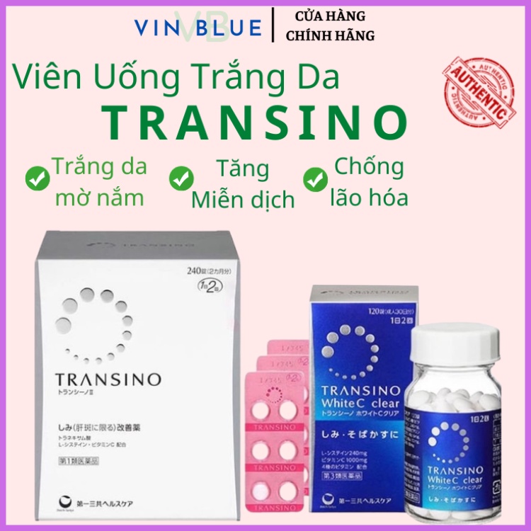 Viên uống trắng da Transino White C Clear 240 - 120 viên giảm nám,tàn nhang Nhật Bản