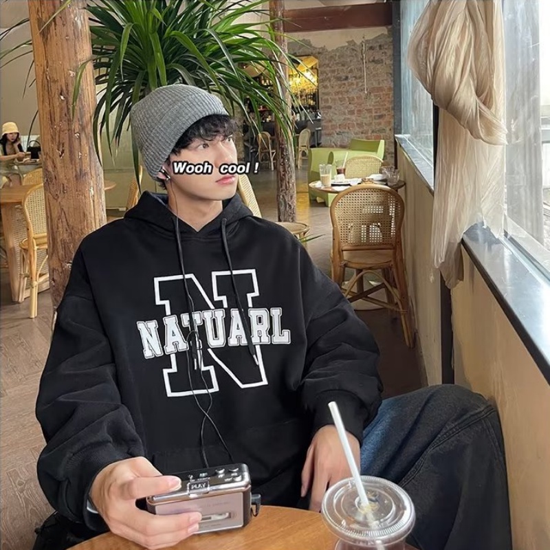 Áo hoodie Dáng Rộng In Chữ Phong Cách hip hop Hàn Quốc Thời Trang Cho Nam Và Nữ