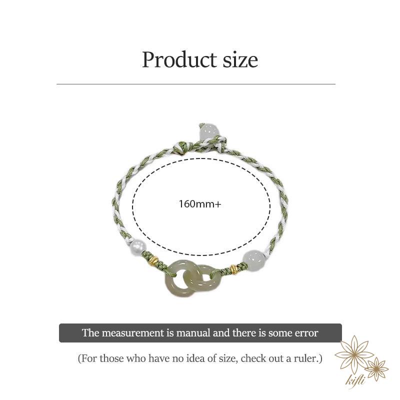 Vòng Tay Bện Dây Đính Ngọc Trai Giả Xinh Xắn Cho Nữ