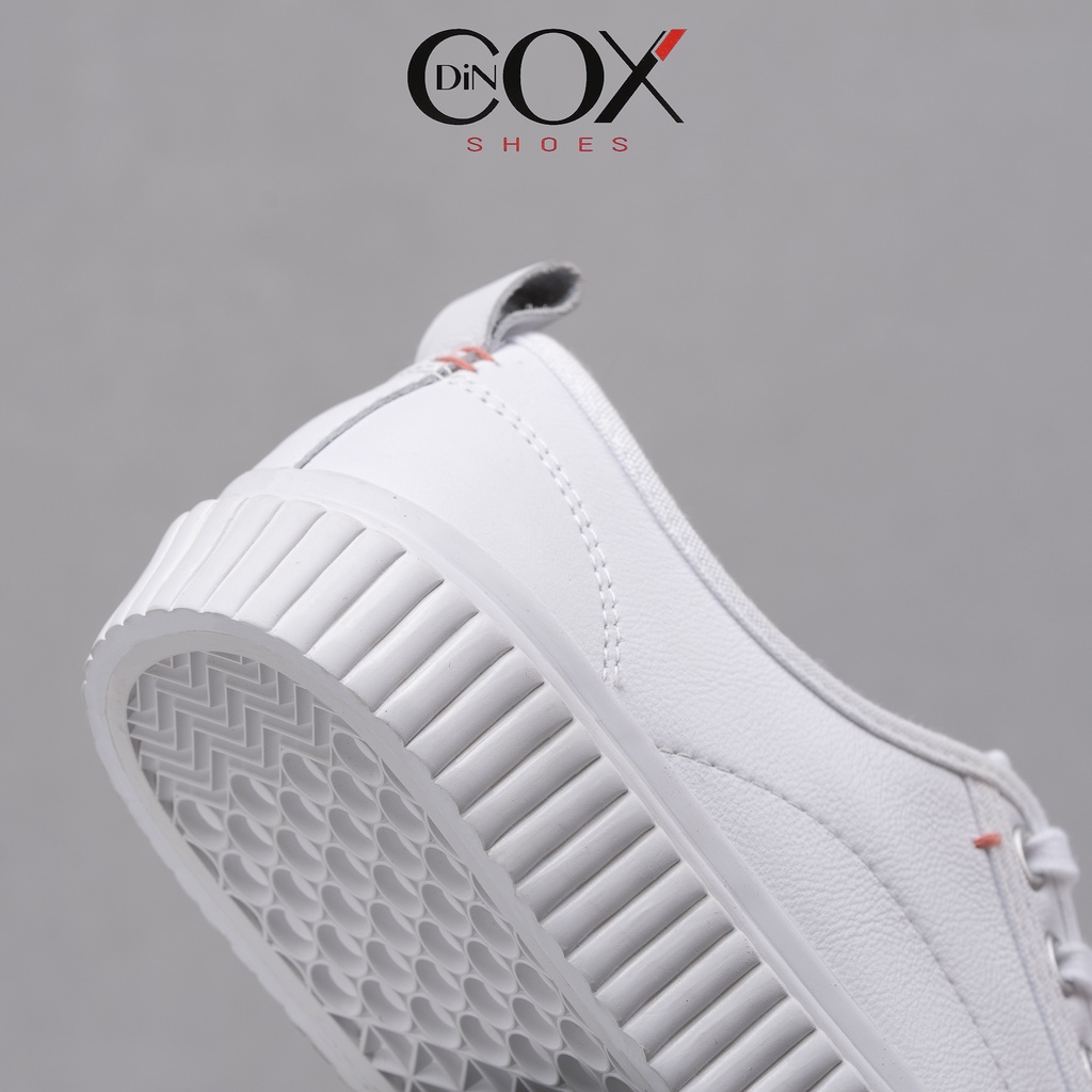 Giày Sneaker Da Bò Thật Nữ DINCOX E02 White Sang Trọng