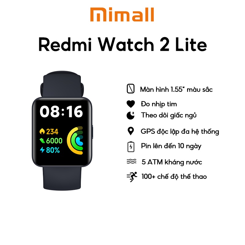 Mi Watch Lite 2 - Đồng hồ thông minh Xiaomi Redmi Watch 2 Lite | Chính hãng - Bảo hành 12 tháng