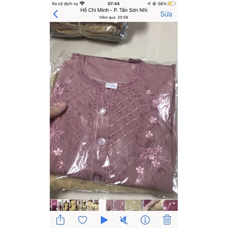 Đồ bộ bà già tay dài vải siêu lụa