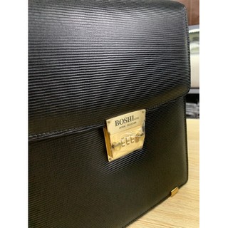 Cặp da đứng Công sở khóa số Boshi 68008 Đen