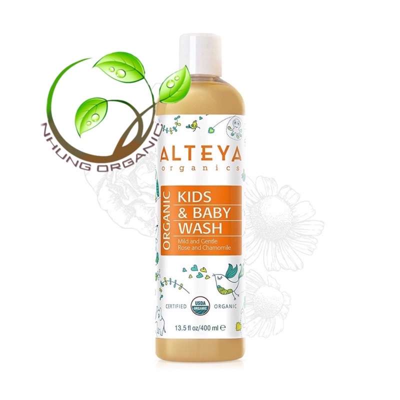 Sữa tắm gội hoa hồng hữu cơ cho bé Alteya organic 400ml