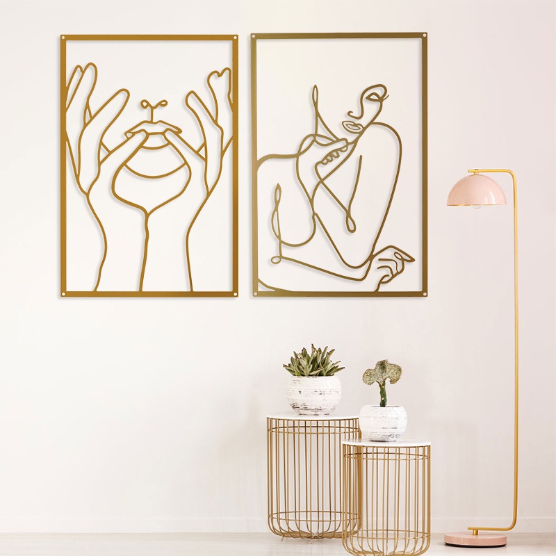 Mới Tranh Treo Tường Nghệ Thuật Bằng Sắt Màu Vàng Đồng Trang Trí Nội Thất