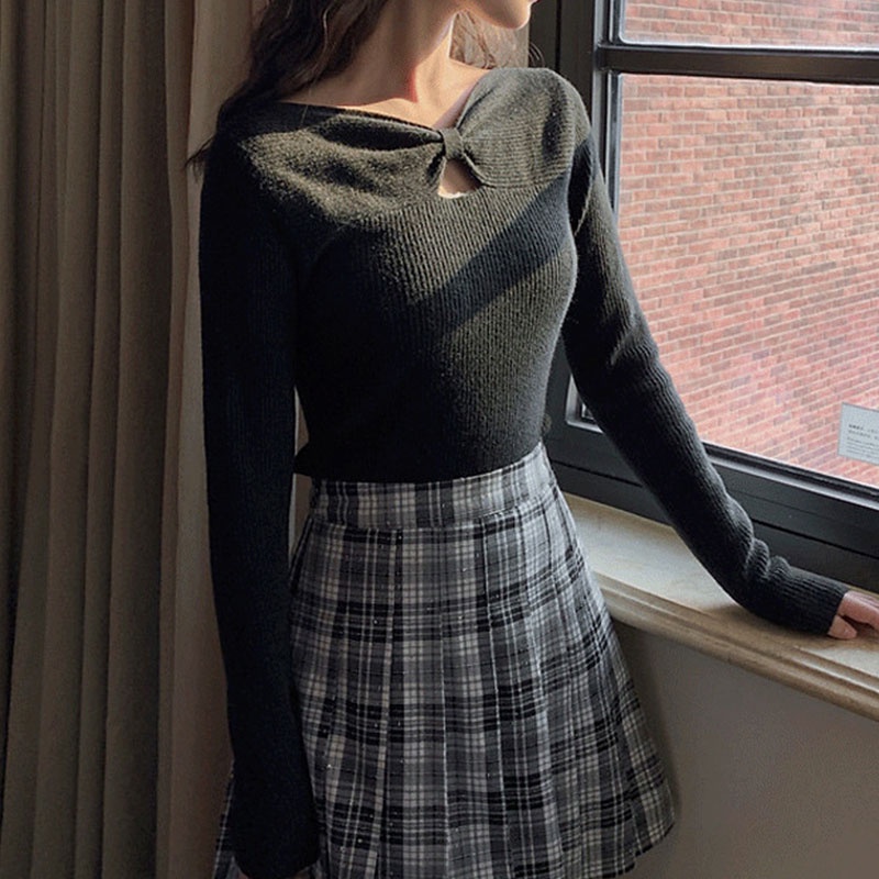 Áo Dệt Kim Mỏng Phong Cách Hàn Quốc Cho Nữ