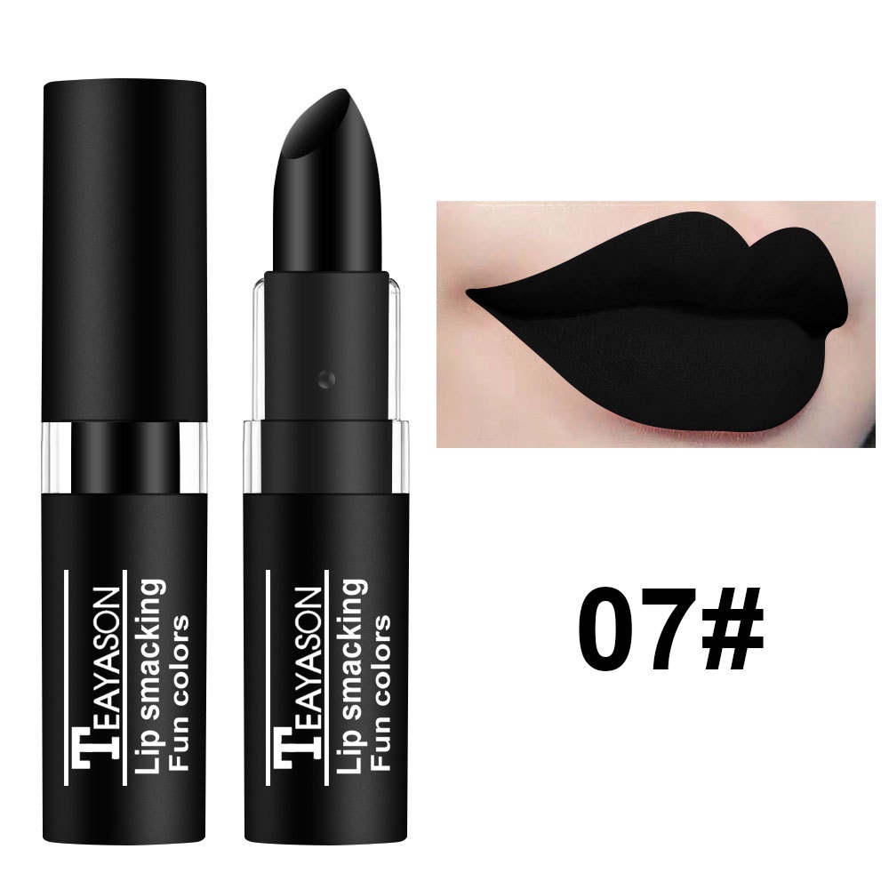 Son môi lì JULYSTAR lâu trôi không thấm nước màu xanh lá cây tím đen trang trí cho bữa tiệc halloween với 12 màu