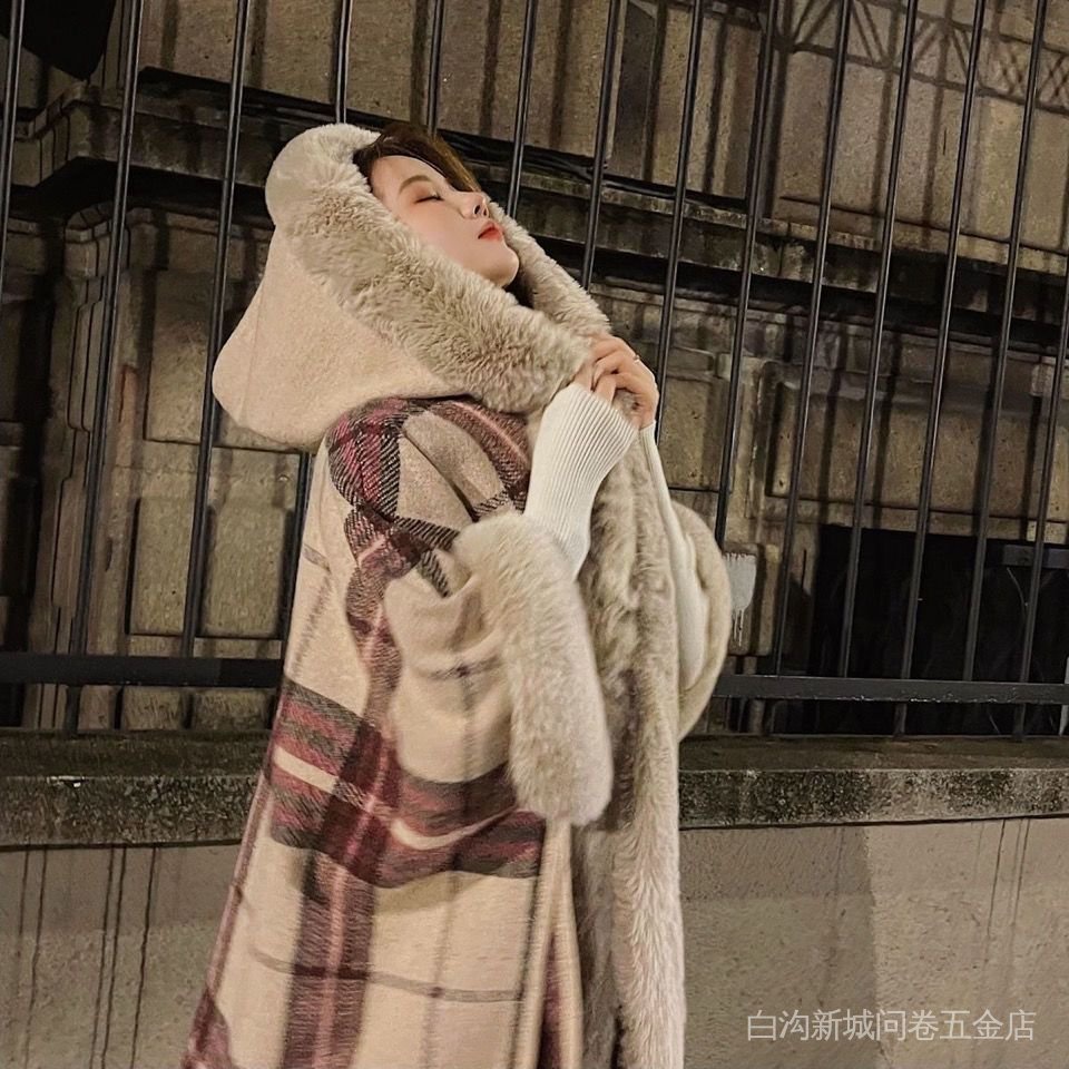 Áo Choàng Dệt Kim Có Mũ Trùm Họa Tiết Bánh Ngọt Phong Cách Retro Thời Trang Thu Đông Mới Cho Nữ