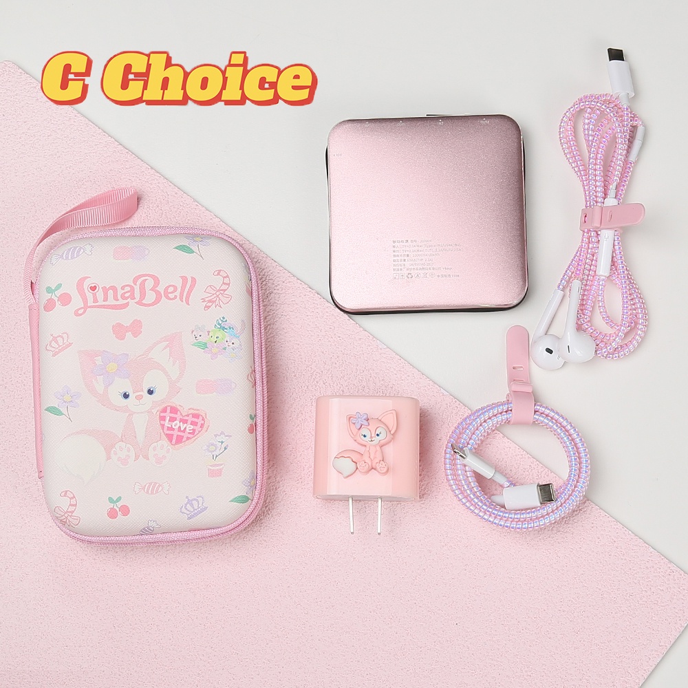 Hộp Đựng Tai Nghe / Dây Cáp Sạc USB Họa Tiết Hoạt Hình Dễ Thương