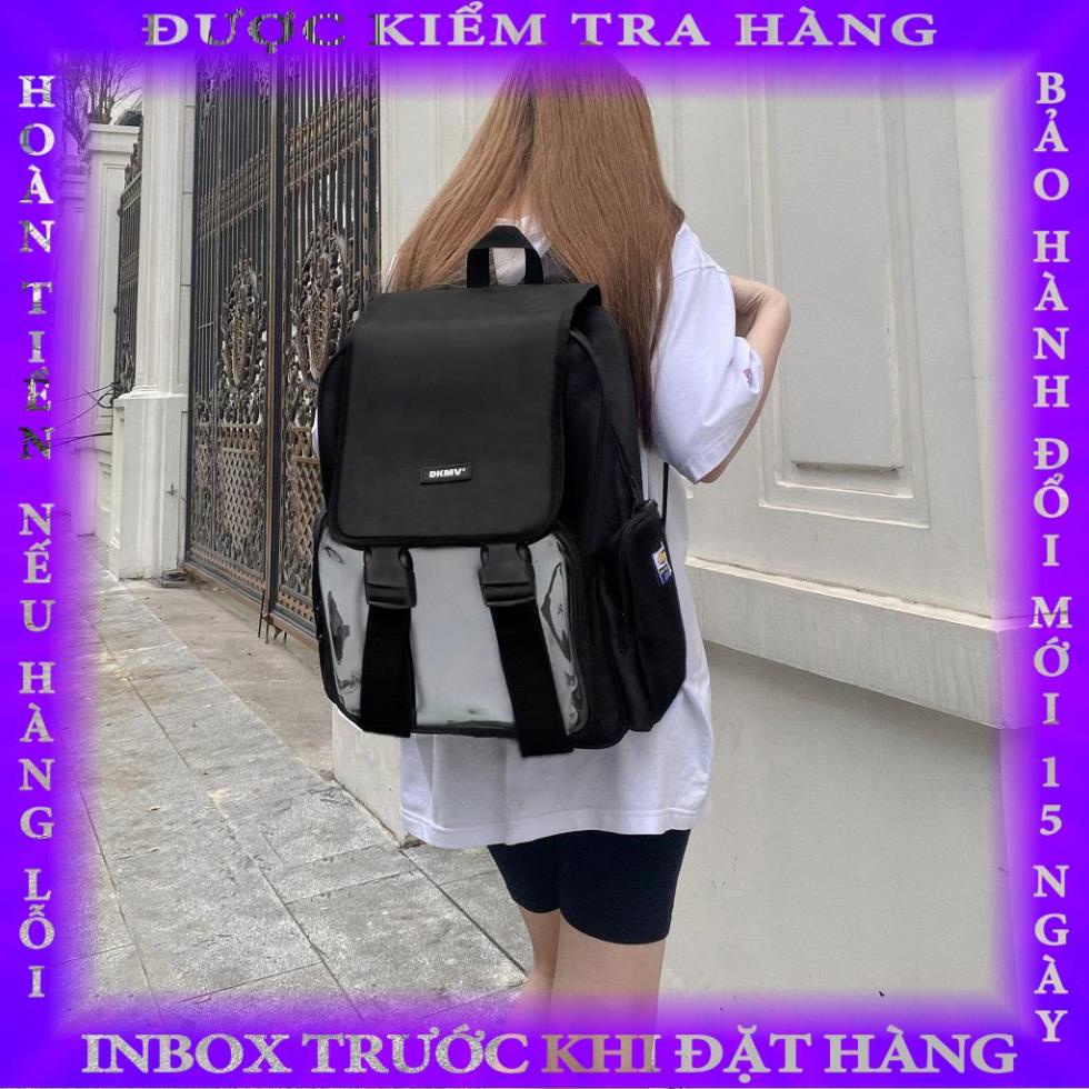 Balo đi học màu đen vải canvas Don't Kill My Vibe Highlight Backpack | K-P19 votrung