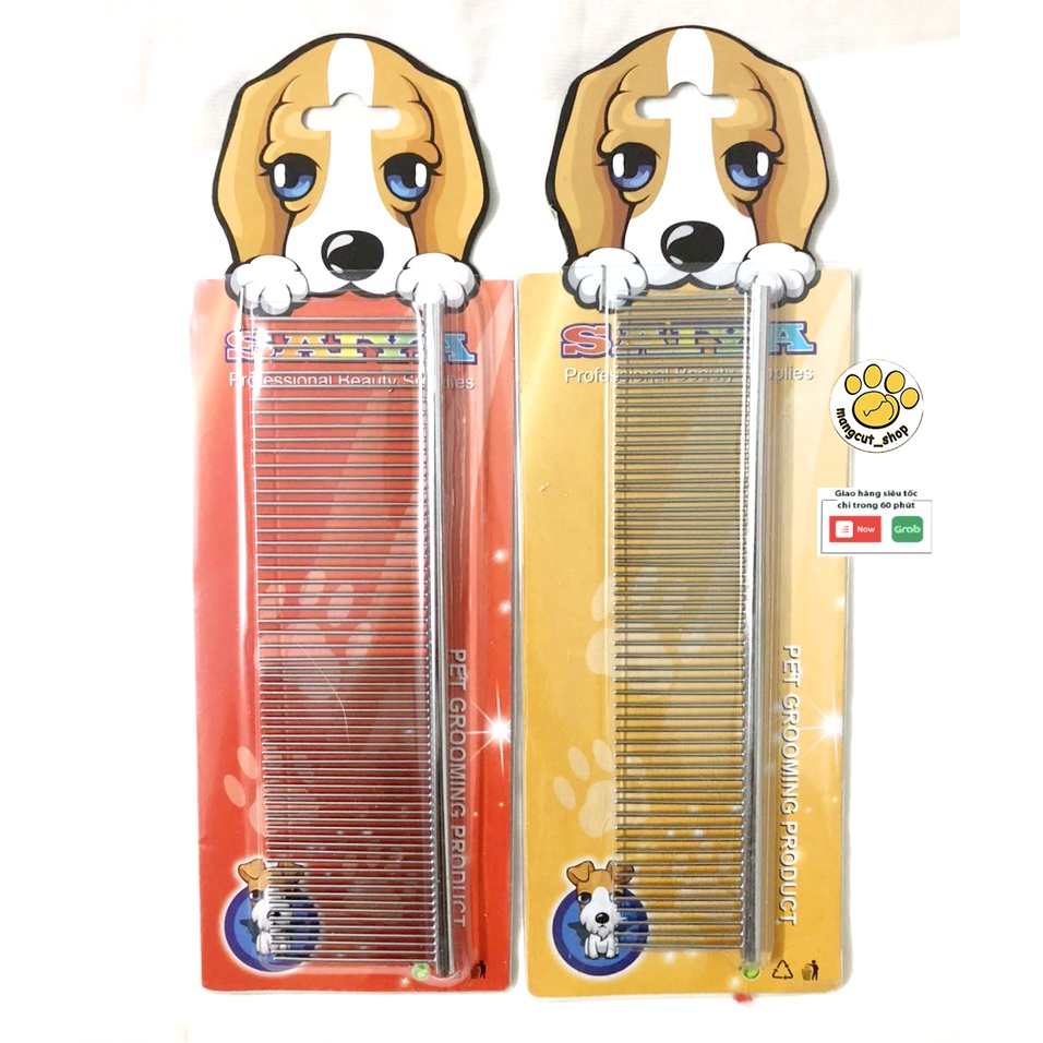 Lược inox chải lông, gỡ rối, cắt tỉa lông chó mèo, lược spa cao cấp cho thú cưng