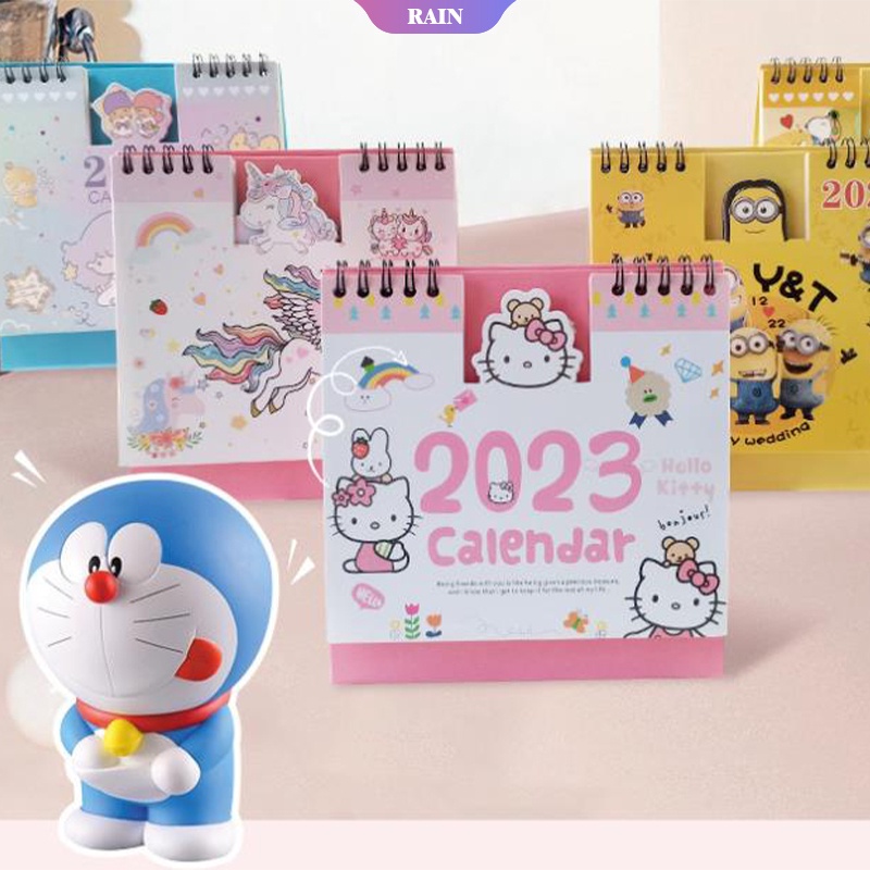 Lịch 2023 Mới Sanrio Anime My Melody Minions Hello Kitty Stitch Flipping Schedule Để Bàn Làm Quà Tặng Cho Bé Gái [RAIN]