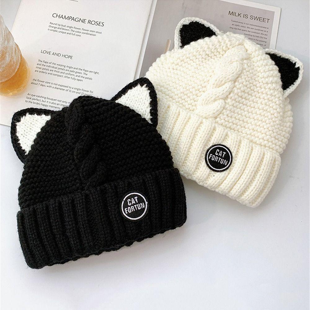 Mũ Len Đính Tai Mèo Thời Trang Mùa Thu
