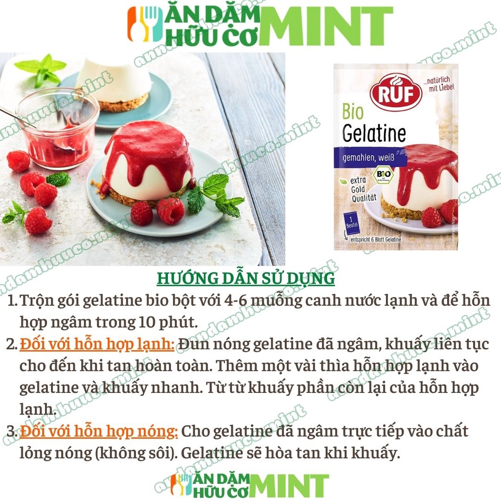 Bột Gelatine hữu cơ ruf dùng để làm bánh bé ăn dặm - Tạp hóa mint