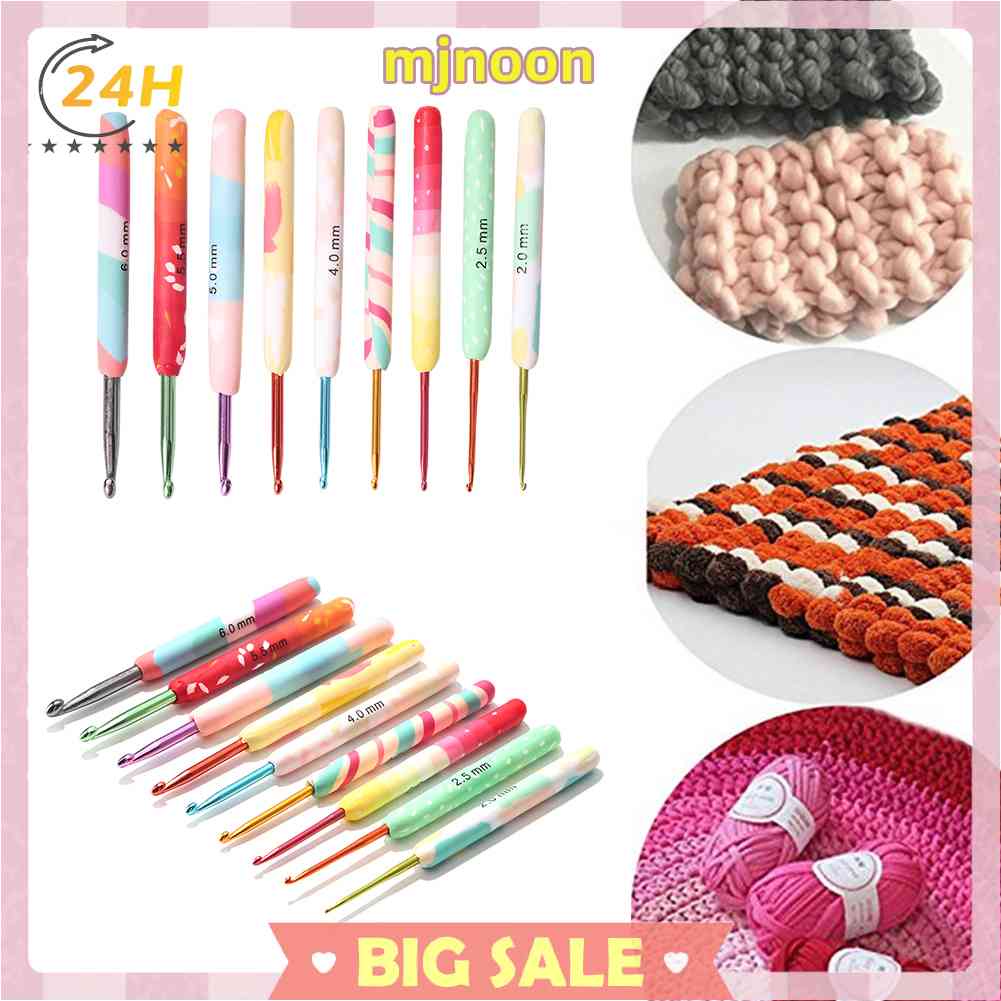 Set 9 Kim Móc Len Tay Cầm Mềm Nhiều Màu