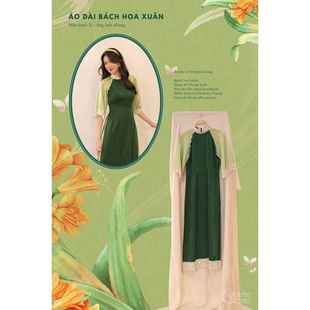 Áo dài truyền thống phối nhí cách điệu trẻ trung năng động