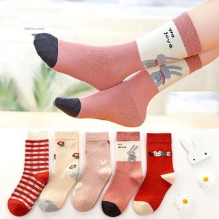 Set 10 đôi tất cotton tqxk họa tiết kẻ đỏ cho bé