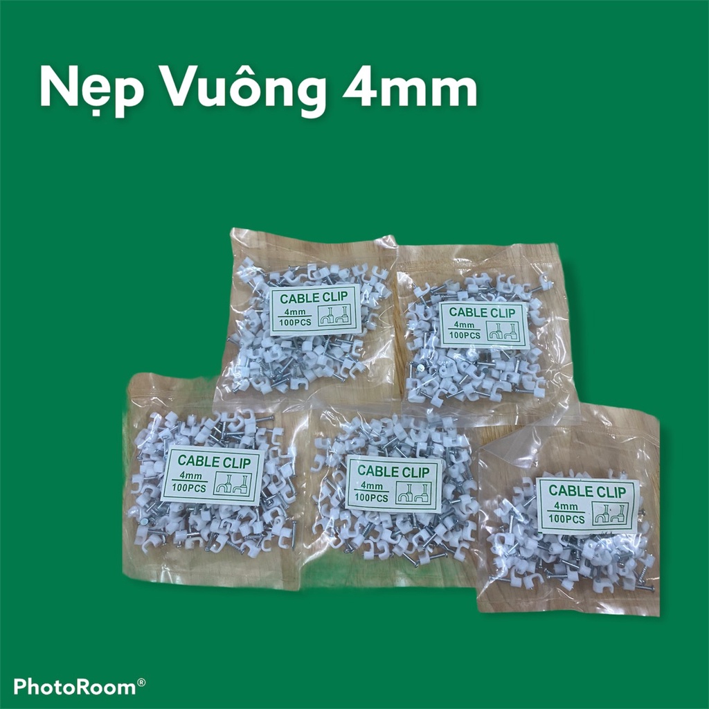 Nẹp vuông 4mm .Nẹp dây điện 1 gói gồm 100 cái
