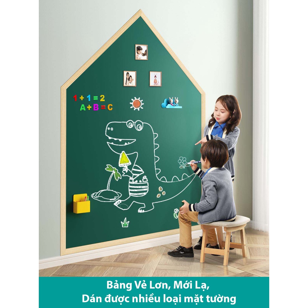 [Hàng mới về] Bảng dán tường viết- Decal Bảng cuộn dán tường hình Ngôi nhà nhỏ cho bé thỏa sức Trổ tài hội họa