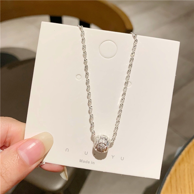 Dây Chuyền Nữ Bạc Đính Hạt Đơn Giản Thanh Lịch, Vòng Cổ Bạc Nữ