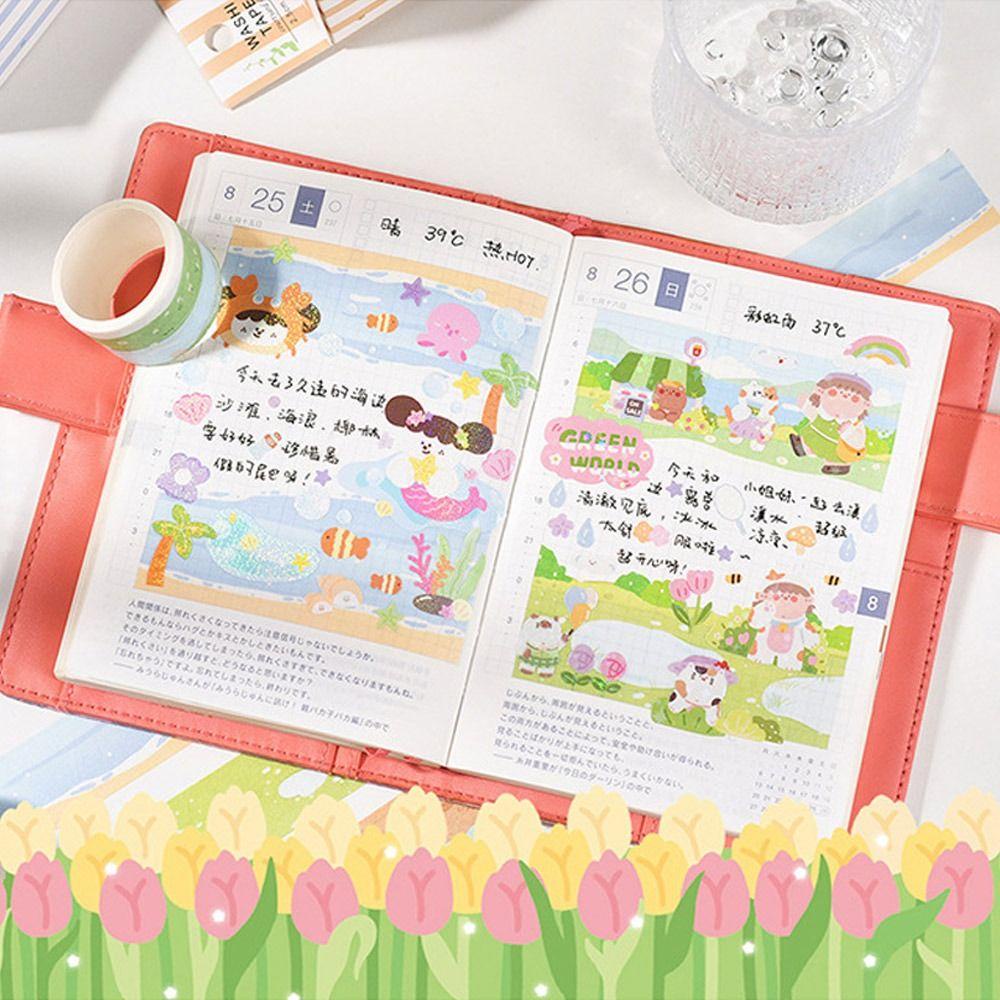 CHOOKEY 4 Cuộn Băng Keo Dán Trang Trí Sổ Tay DIY