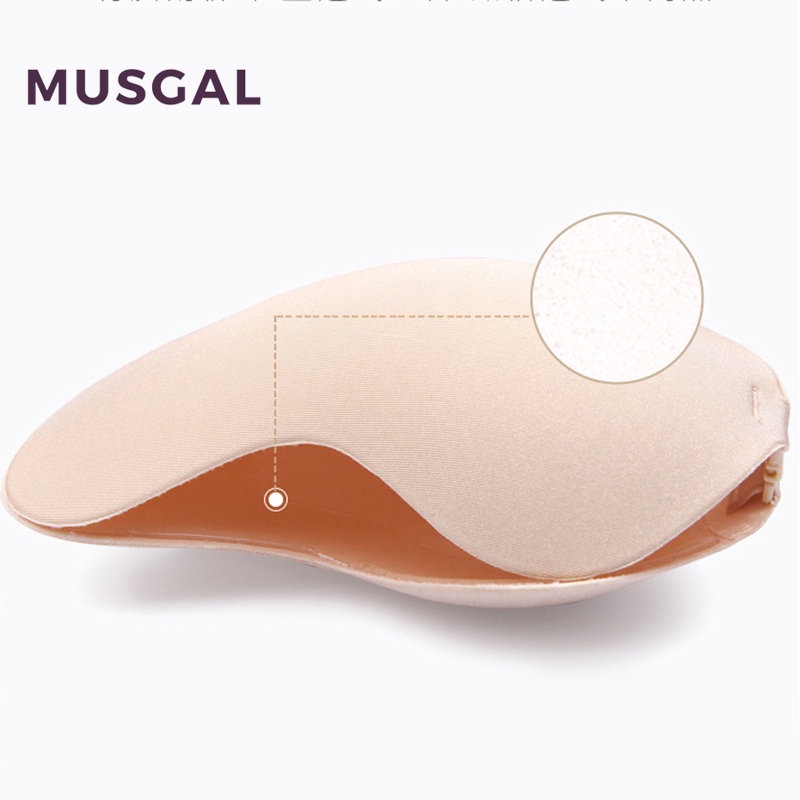 1 Cặp Miếng Silicone Dán Ngực Tàng Hình Màu Trơn Cho Nữ