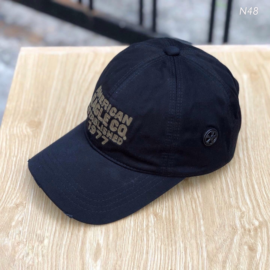 Nón kết Mũ lưỡi trai polo thể thao nam nữ màu đen thêu American 1977 MG078