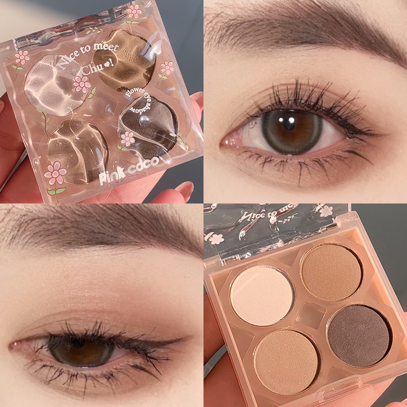 Bảng Phấn Mắt Pink Coco Tông Đất Màu Lì Và Nhũ Ngọc Trai