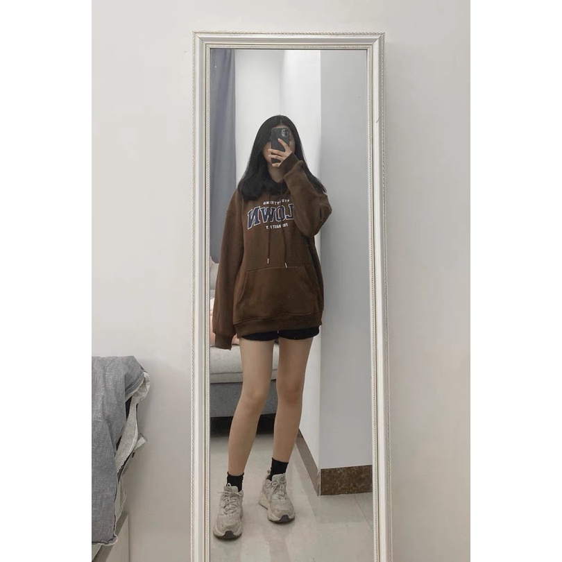 Áo hoodie unisex nam nữ - Áo hoodie from rộng mũ to chất liệu nỉ bông dày dặn in chữ FLOWN
