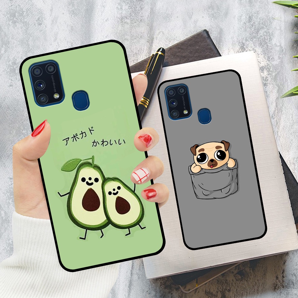 Ốp lưng Samsung M31 in hình quả bơ, hươu, khủng long siêu dễ thương